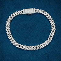 6mm moissanite cuban link bracelet vvs diamonds ice closed