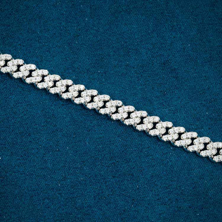 6mm moissanite cuban link bracelet vvs diamonds ice structure