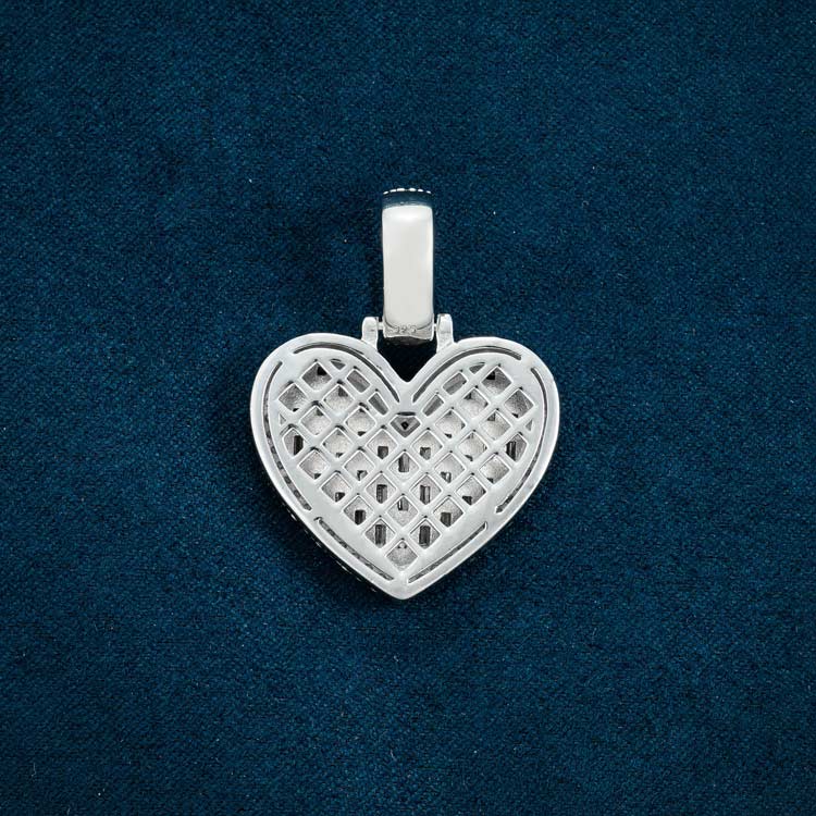 Moissanite Heart Pendant 14K White Gold VVS Diamonds - Ice Cartel