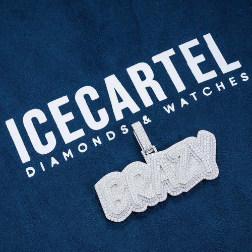 custom moissanite name pendant white gold iced out icecartel