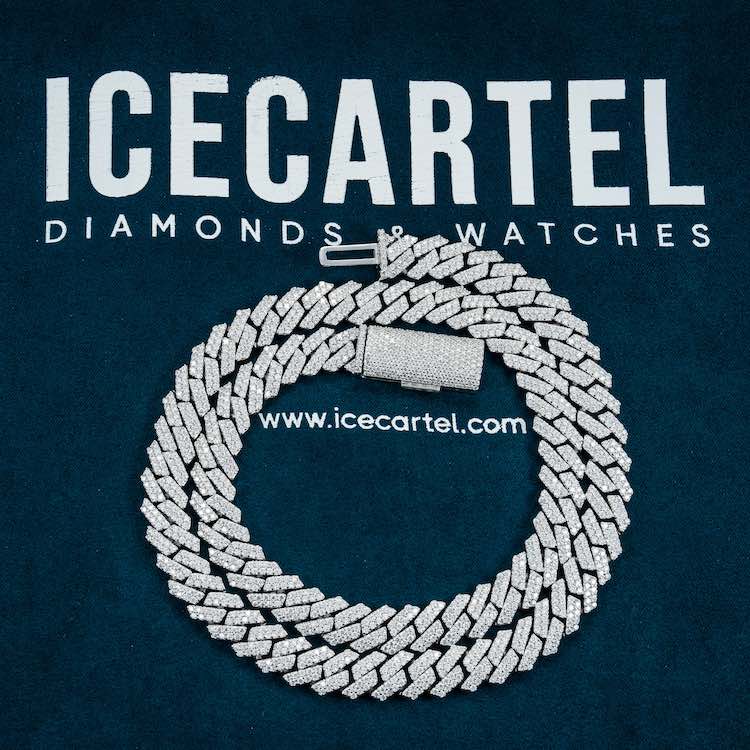 icecartel moissanite 10mm 22inch cuban link chain velvet