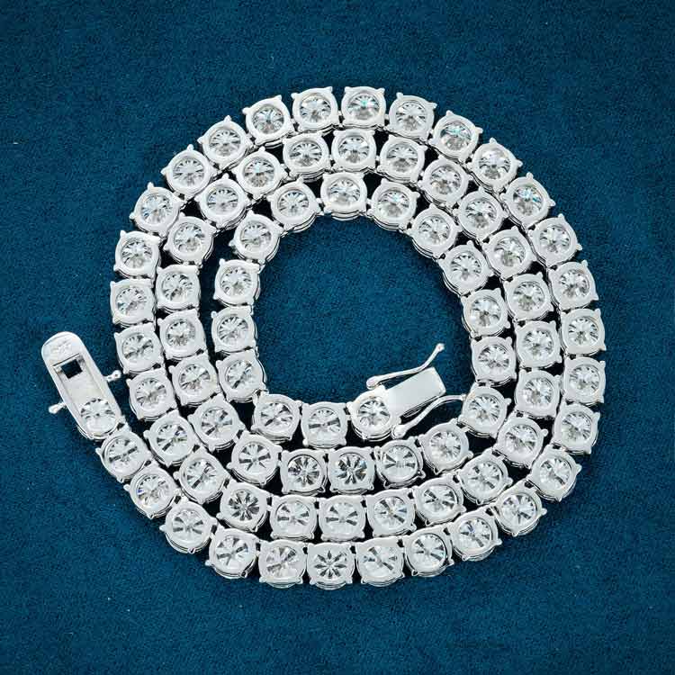 moissanite 6mm tennis chain necklace for men iced out hip hop vvs diamond back