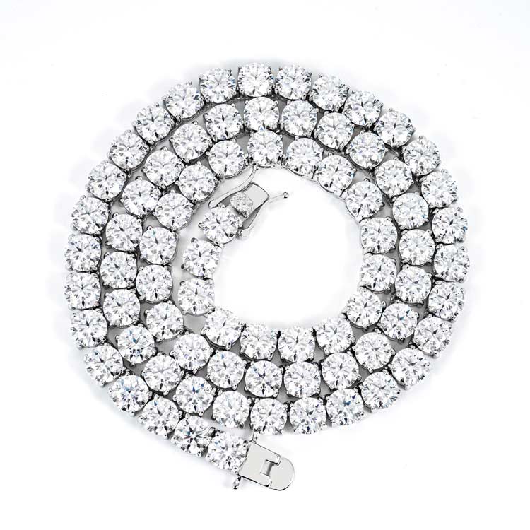 moissanite 6mm tennis chain necklace for men iced out hip hop vvs diamond white