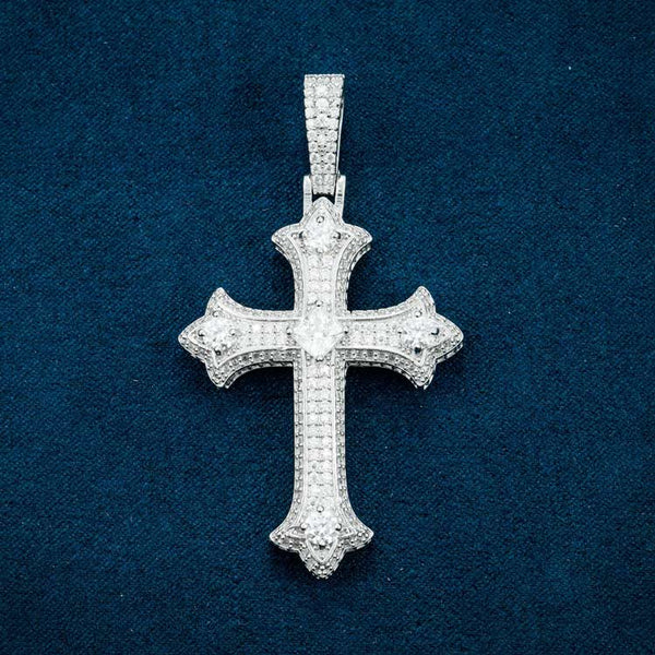 Donatella .925 Sterling Silver Moissanite Cross Necklace **READY TO SH – KC  Chic Designs